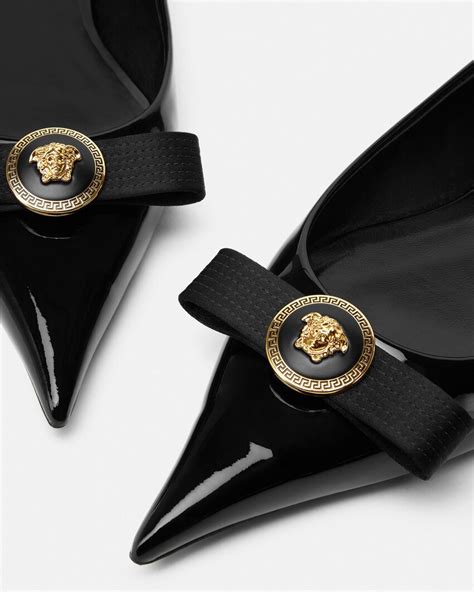 versace capellino|versace gianni ribbon flats.